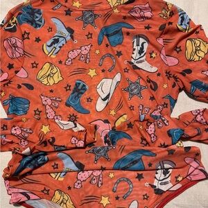 Western Themed Orange Bodysuit